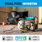 Generador Inversor Pulsar PGX5250BiXCO Combustible Dual 5250 Watts Gas y Propano CO Sentry Salida 30A RV Pantalla Digita