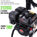 Lavadora a Presión de Gas Toyqqeow GA001 4200 PSI 4 GPM Motor 212cc 7.0 HP Negro