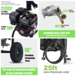 Lavadora a Presión de Gas Toyqqeow GA001 4200 PSI 4 GPM Motor 212cc 7.0 HP Negro