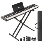 Juego de teclado de piano de 88 teclas, piano digital electrónico con altavoz y micrófono integrados, teclado portátil p