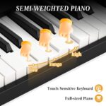Juego de teclado de piano de 88 teclas, piano digital electrónico con altavoz y micrófono integrados, teclado portátil p