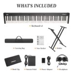 Juego de teclado de piano de 88 teclas, piano digital electrónico con altavoz y micrófono integrados, teclado portátil p