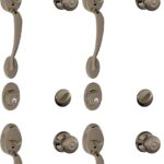 SCHLAGE Plymouth Conjunto de Manija Cilíndrica Única y Pomo Georgiano, Estaño Antiguo (F60 PLY 620 GEO) (Paquete de 4)