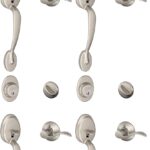 SCHLAGE F60 PLY 619 Acc LH - Juego de manijas de cilindro único Plymouth y palanca Accent para mano izquierda, níquel sa
