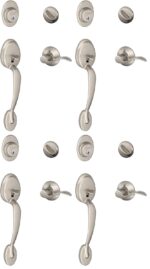 SCHLAGE F60 PLY 619 Acc LH - Juego de manijas de cilindro único Plymouth y palanca Accent para mano izquierda, níquel sa
