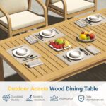 Juego de Comedor de Patio Wisteria Lane ZDC133-WW 3 Piezas Madera de Acacia Beige con Cojín
