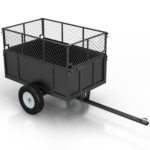 Remolque utilitario resistente, carrito de jardín ATV/UTV de capacidad de 750 libras con cama de 17 pies cúbicos, lados