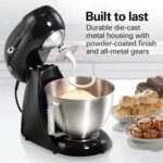 Hamilton Beach - Batidora eléctrica clásica de metal fundido a presión, 12 velocidades | 4.5-Quart Stainless Steel Bowl,