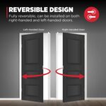 Kwikset Singapore - Manija de puerta de privacidad interior con cerradura, palanca de puerta para baño y dormitorio, neg