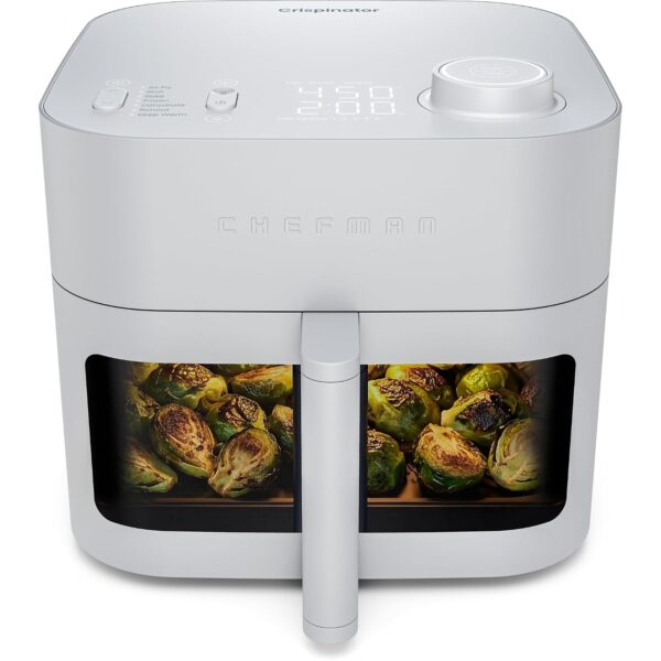 Chefman Freidora de aire Crispinator 7 en 1 con capacidad de 8 cuartos de galón, temperatura máxima de 450 °F y tecnolog