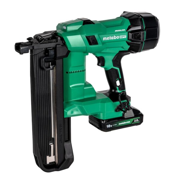 Metabo HPT Kit de grapadora de corona mediana inalámbrica de 18 V de 7/16 pulgadas, accionamiento con resorte neumático,