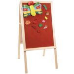 Caballete de Aprendizaje STEM 4 en 1 Constructive Playthings AMZ-6086 de Madera Beige 47 Pulgadas