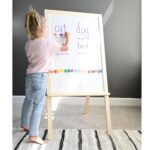 Caballete de Aprendizaje STEM 4 en 1 Constructive Playthings AMZ-6086 de Madera Beige 47 Pulgadas