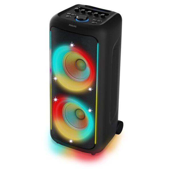Bocina Bluetooth Philips TAX5000/37 200W Bass+ RGB Lightshow TWS Auracast Karaoke Portátil