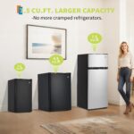 PioneerWorks Refrigerador compacto de 4.5 pies cúbicos | Mini refrigerador de una puerta con funcionamiento silencioso y