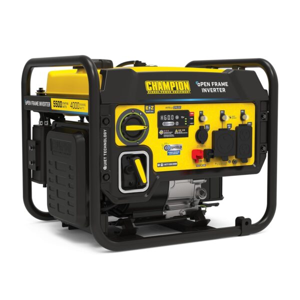 Generador Portátil Champion Power Equipment 201255 5500 Vatios Inversor de Marco Abierto Listo para RV con Tecnología Si