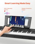 VEVOR Piano digital pesado, 88 teclas totalmente pesadas, piano eléctrico doble teclado y altavoces con soporte X, pedal
