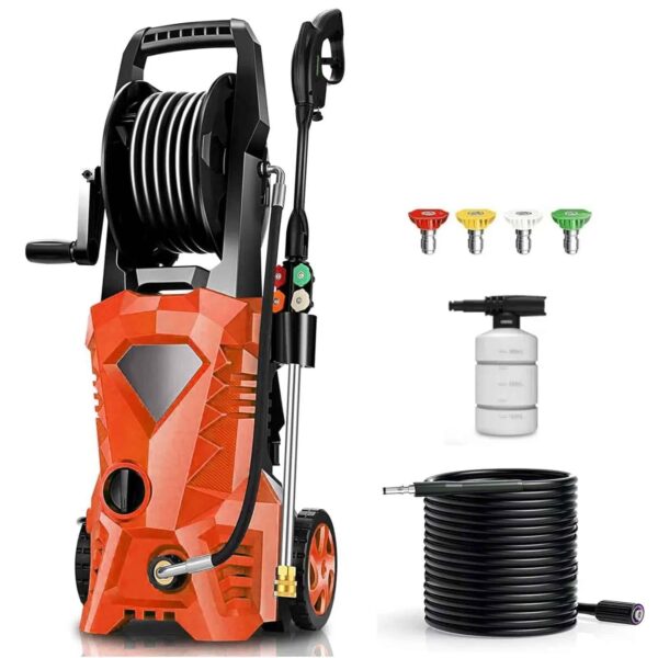 Lavadora a Presión Eléctrica Imdot HX18 5000 PSI 2.8 GPM Manguera 33 Pies Color Naranja