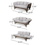 Sofá Convertible para Patio Christopher Knight Home 302571C Madera de Acacia 3 Plazas Gris