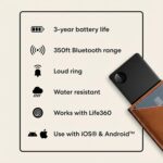 Rastreador Bluetooth Life360 Tile Slim T2101N Paquete de 4 Negro