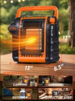 Calentador de Propano Portátil Commercial HEAT CHP9000O 9000 BTU Naranja para Exteriores hasta 300 Pies Cuadrados