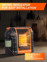 Calentador de Propano Portátil Commercial HEAT CHP9000O 9000 BTU Naranja para Exteriores hasta 300 Pies Cuadrados