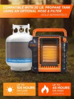 Calentador de Propano Portátil Commercial HEAT CHP9000O 9000 BTU Naranja para Exteriores hasta 300 Pies Cuadrados