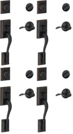 Juego de Manijas Schlage Addison F60 ADD 716 ACC RH Cilindro Sencillo Palanca Accent Bronce Envejecido para Puerta Derec