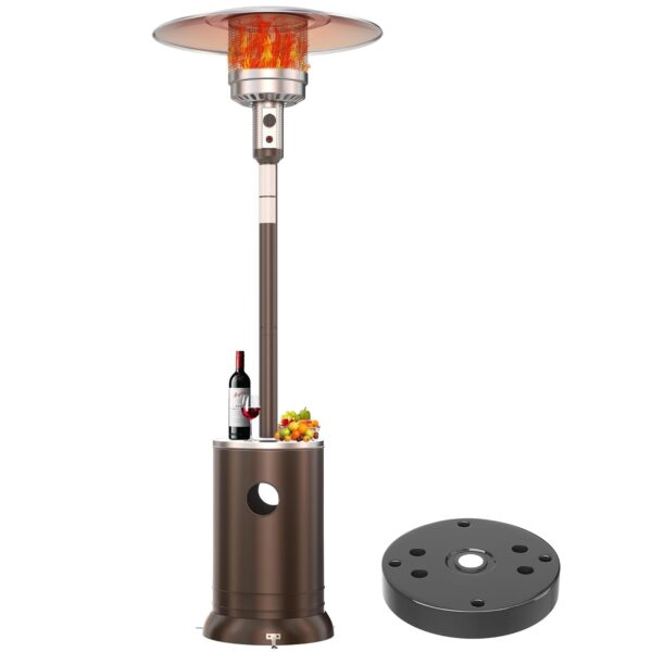 Calentador de Patio DIAMONDFORGE PHLB5WBRST 50000 BTU Propano con Caja de Arena Quemador de Acero Inoxidable Doble Capa