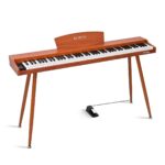 KEYIVOX SP88G - Teclado de piano digital con soporte y pedal de sostenimiento, piano eléctrico semipesado de 88 teclas p