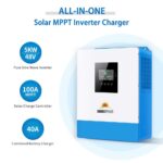 Inversor Solar SUNGOLDPOWER SGP-SPH5048P-Y 5000W DC 48V Onda Sinusoidal Pura Salida 120V CA MPPT 100A Cargador CA 40A UL