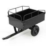 Carrito de descarga de ATV resistente, remolque de 750 libras detrás del jardín con lados extraíbles, remolque de descar