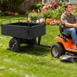 Carrito de descarga de ATV resistente, remolque de 750 libras detrás del jardín con lados extraíbles, remolque de descar
