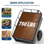 Carrito de descarga de ATV resistente, remolque de 750 libras detrás del jardín con lados extraíbles, remolque de descar