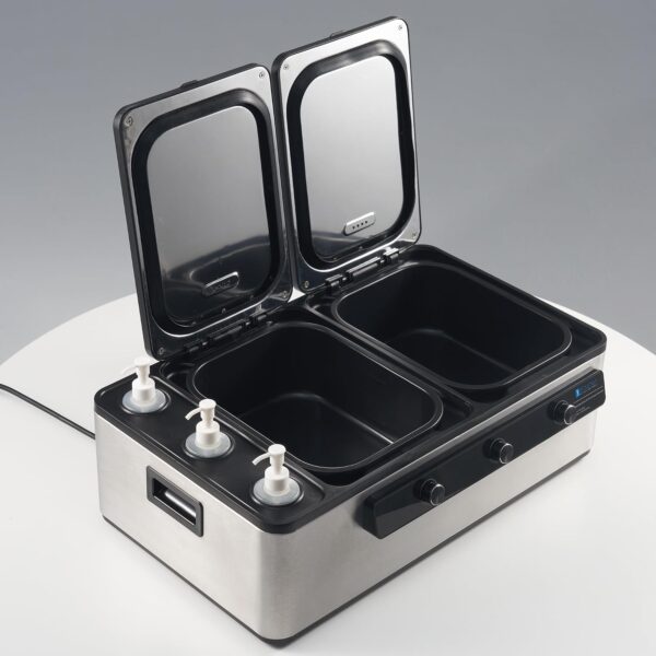 Calentador de Piedras de Masaje y Aceite 2 en 1 Master Massage 10693AQ Acero Inoxidable 304 con 3 Botellas de Aceite