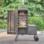 Ahumador de Carbón Offset VEVOR KY9072 con Caja de Fuego Lateral 6 Parrillas Ajustables Termómetro y Respiraderos Color