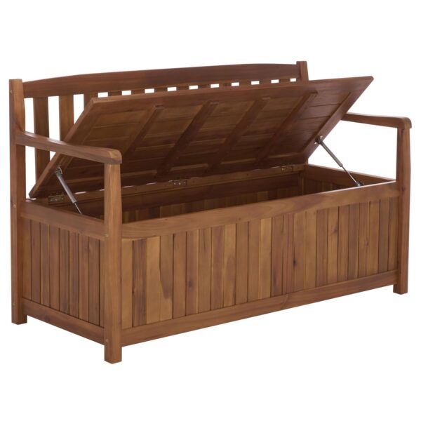 Banco de Jardín SAFAVIEH Kelter PAT6813A con Almacenamiento Madera de Acacia Color Teca 54.33x22.83x33.07 pulgadas