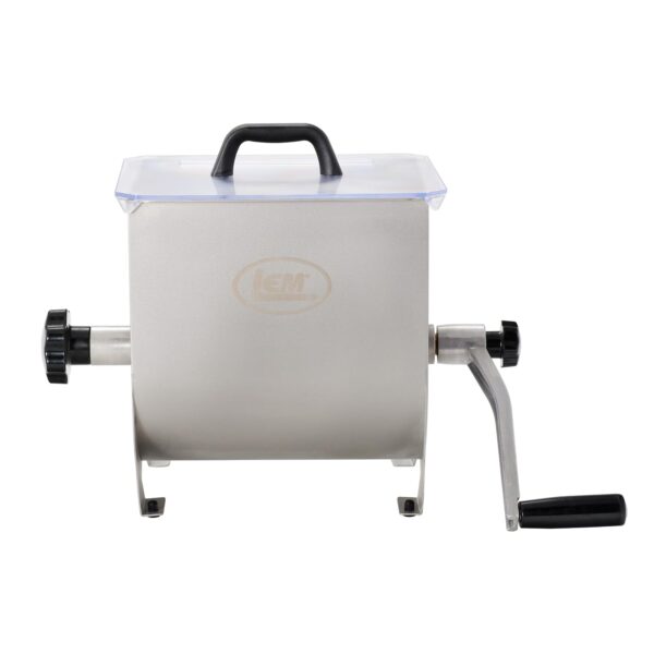 LEM Products MightyBite - Mezclador de Carne Manual de Capacidad 10 Libras, Acero Inoxidable, Manivela de Mano, Operació