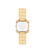 Reloj COACH Cass Cuarzo Mujer Caja Cuadrada 24.2 mm Pulsera Dorada Cristales