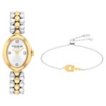 Reloj Coach Sammy Mujer Cuarzo Set con Brazalete Ajustable Caja Ovalada Acero Ionico Bañado en Oro 22.5mm