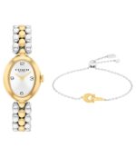 Reloj Coach Sammy Mujer Cuarzo Set con Brazalete Ajustable Caja Ovalada Acero Ionico Bañado en Oro 22.5mm