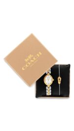 Reloj Coach Sammy Mujer Cuarzo Set con Brazalete Ajustable Caja Ovalada Acero Ionico Bañado en Oro 22.5mm