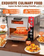 PYY Horno eléctrico de pizza de doble piso de 16 pulgadas con piedra de pizza para restaurante y hogar, horno de pizza d