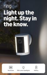Cámara con luz de enfoque inalámbrica Ring (último modelo): seguridad para tu casa/negocio, video de gran angular con Re