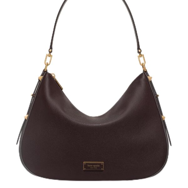 Bolsa Hobo Kate Spade New York Liv Piel de Guijarro Grande Hot Fudge KL677203