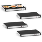 CHEFJOY Bandeja de calentamiento eléctrica, calentador de alimentos de 16 x 12 pulgadas con control de temperatura ajust