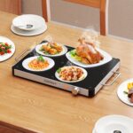 CHEFJOY Bandeja de calentamiento eléctrica, calentador de alimentos de 16 x 12 pulgadas con control de temperatura ajust