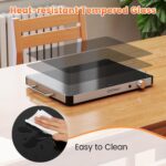 CHEFJOY Bandeja de calentamiento eléctrica, calentador de alimentos de 16 x 12 pulgadas con control de temperatura ajust
