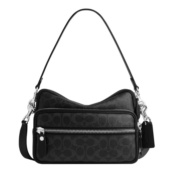 Bolso Bandolera Coach Dakota CDS85 Signature Canvas Negro Cloruro de Polivinilo