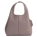 Bolso De Hombro Coach Lana 23 Cuero Guijarro Pulido Color Ceniza